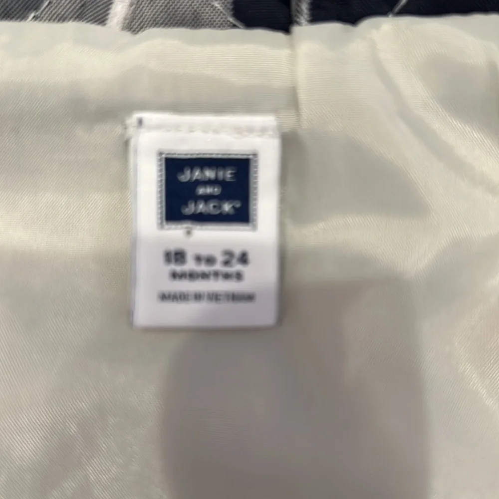 Janie and Jack‎ vest 18-24 plaid zip up navy white winter fall cabin lumberjack